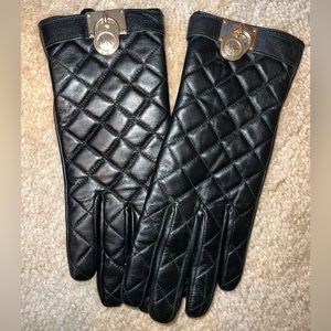 Michael Kors Black Leather Gloves